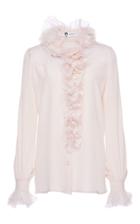 Lanvin Long Sleeve Ruffle Detail Blouse