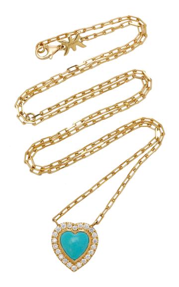 Khai Khai 18k Gold Turquoise And Diamond Necklace