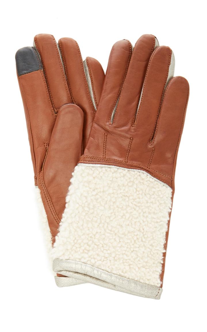 Maison Fabre Shearling Cuff Lambskin Gloves