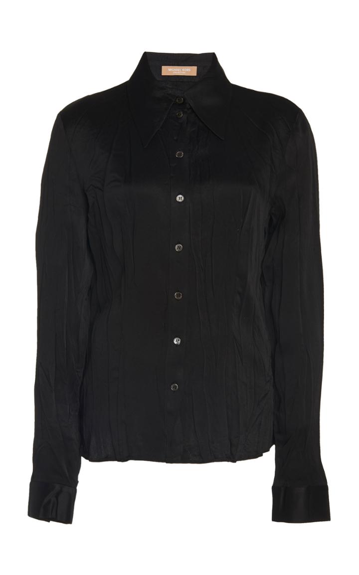 Michael Kors Collection Crinkled Collared Silk Shirt