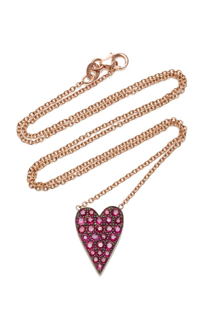 Moda Operandi Sylva & Cie 14k Rose Gold, Sterling Silver And Oxidized Ruby Pendant