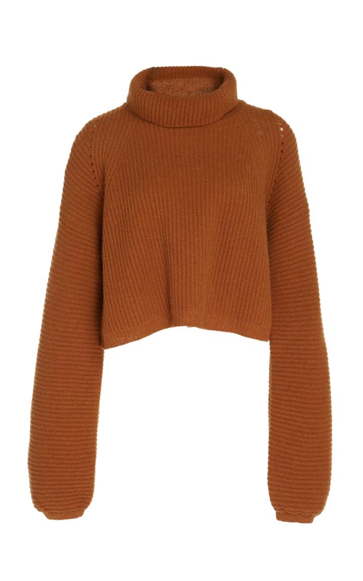 Amur Jaco Ribbed Cropped Turtleneck Top