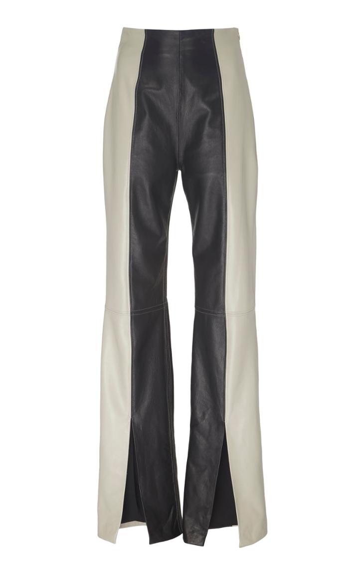 16arlington Two-tone Leather Flared Pants