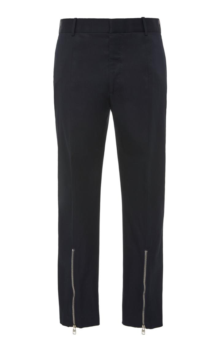 Alexander Mcqueen Zip-detailed Cotton Suit Pants