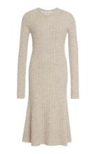 Mansur Gavriel Cable-knit Wool And Silk-blend Midi Dress