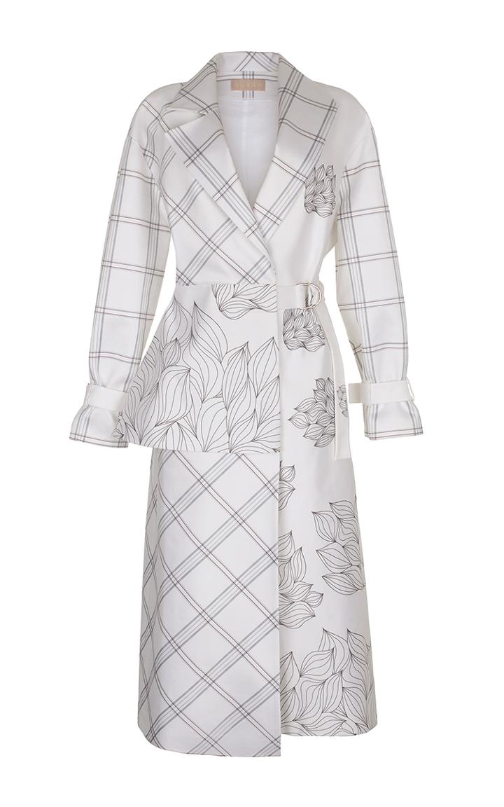 Ruban Asymmetric Basque Trench Coat