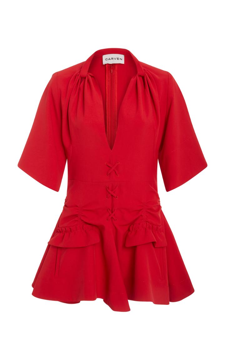 Carven Pleated Front Mini Dress
