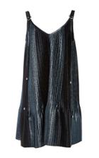 Adam Selman Topiary Metallic Pleated Swing Dress