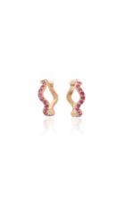 Sabine Getty Rose Gold Huggie Hoops With Pink Sapphire