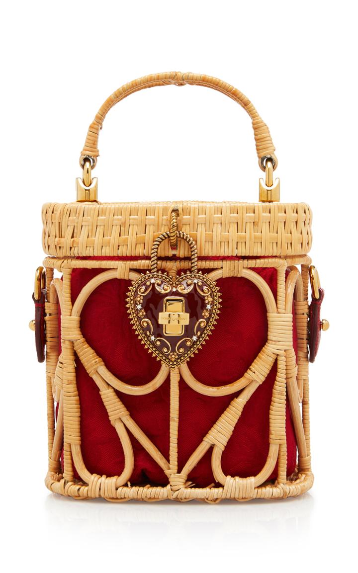Dolce & Gabbana Raffia And Leather Basket Top-handle Bag