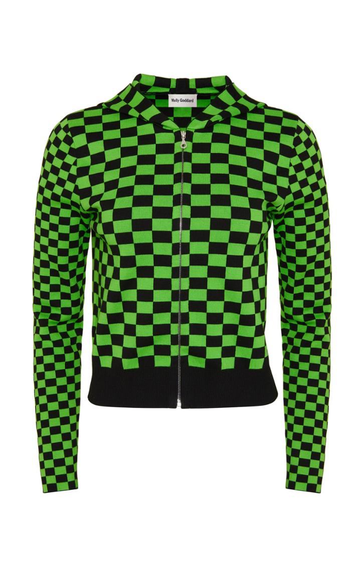 Moda Operandi Molly Goddard Owen Cotton Checkerboard Cardigan
