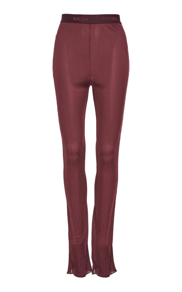 Nanushka Yogi High-waist Rib-knit Pants