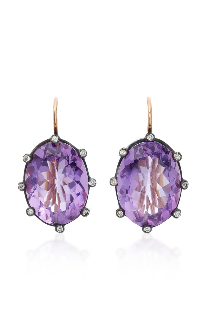 Montse Esteve 18k Gold Amethyst And Diamond Earring