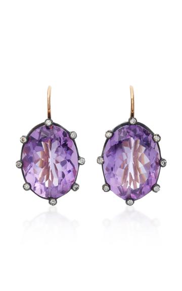 Montse Esteve 18k Gold Amethyst And Diamond Earring