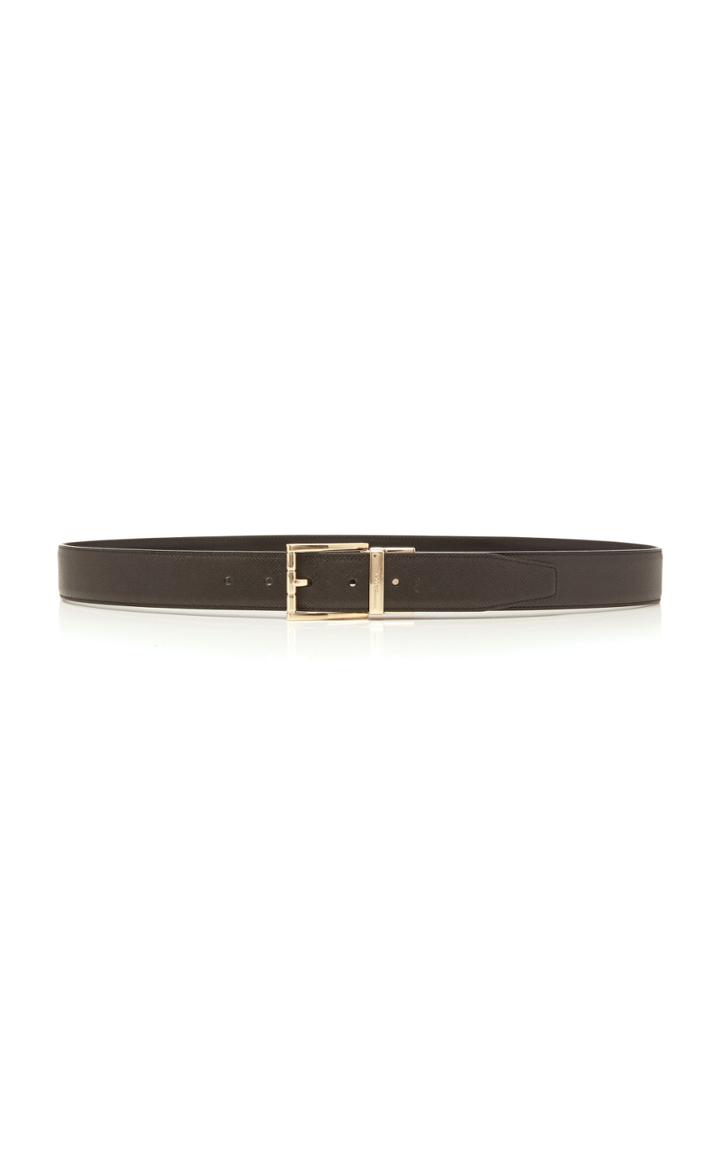 Bally Astor Adjustable Black Leather Belt