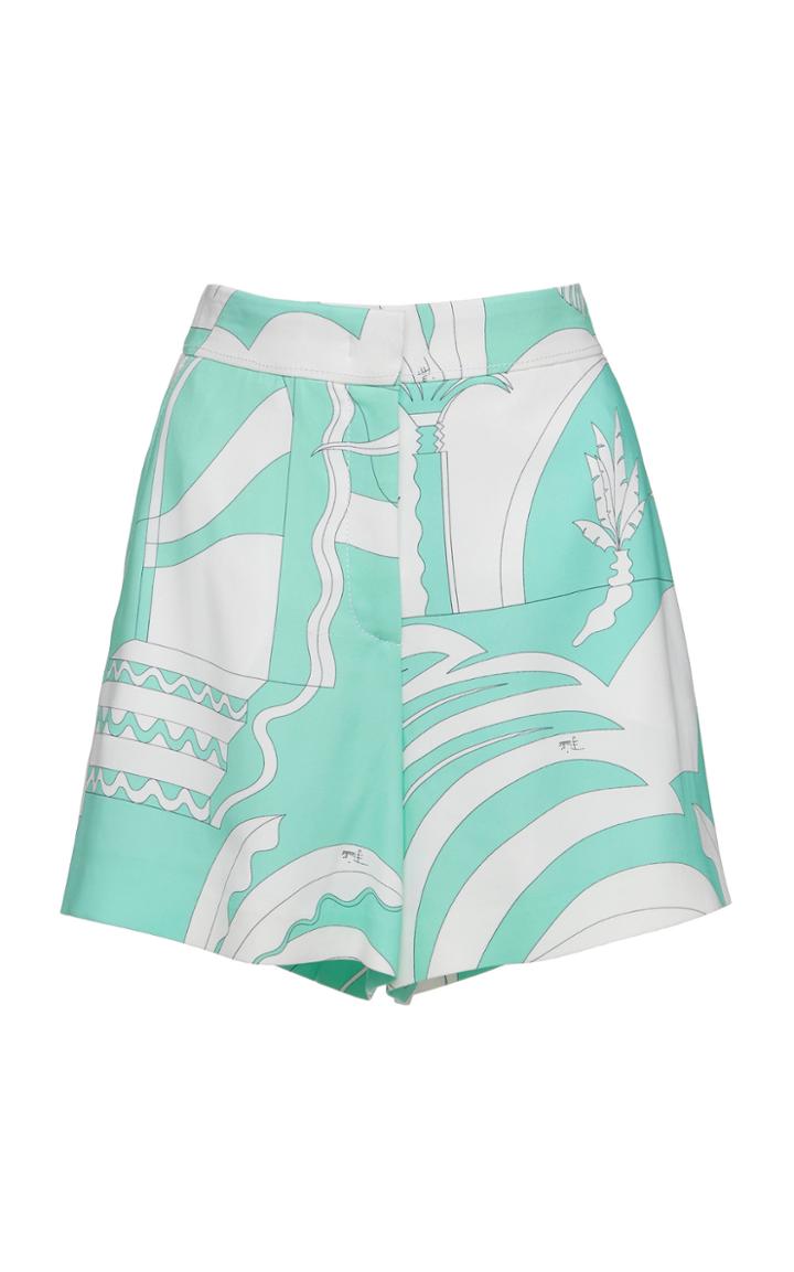 Emilio Pucci Printed Crepe High-rise Shorts