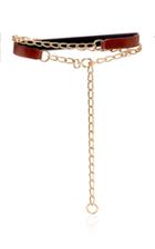 Oscar De La Renta Chain And Leather Belt