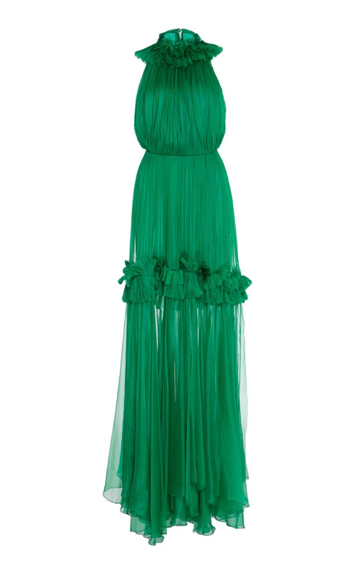 Maria Lucia Hohan Safia Ruffled Neck Gown