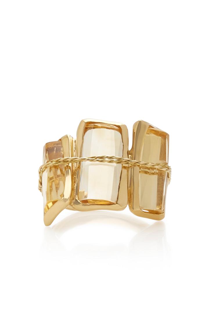 Kika Alvarenga Tucum Iii 18k Gold And Quartz Ring