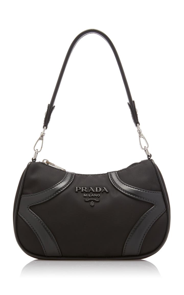 Prada Leather-trimmed Shell Shoulder Bag
