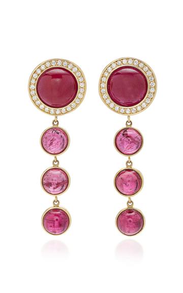 Misahara Stena 18k Gold Ruby Rubellite And Diamond Earrings