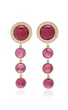 Misahara Stena 18k Gold Ruby Rubellite And Diamond Earrings