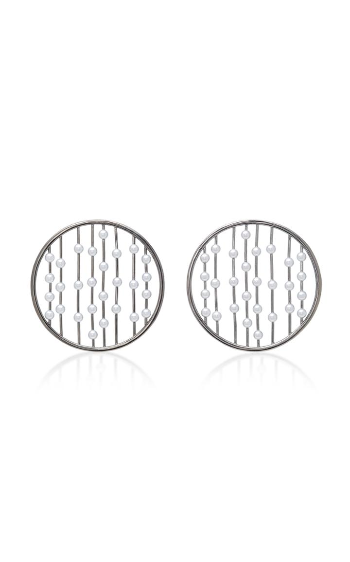 Fallon Prodigiam Pearl Disc Hoop Earrings