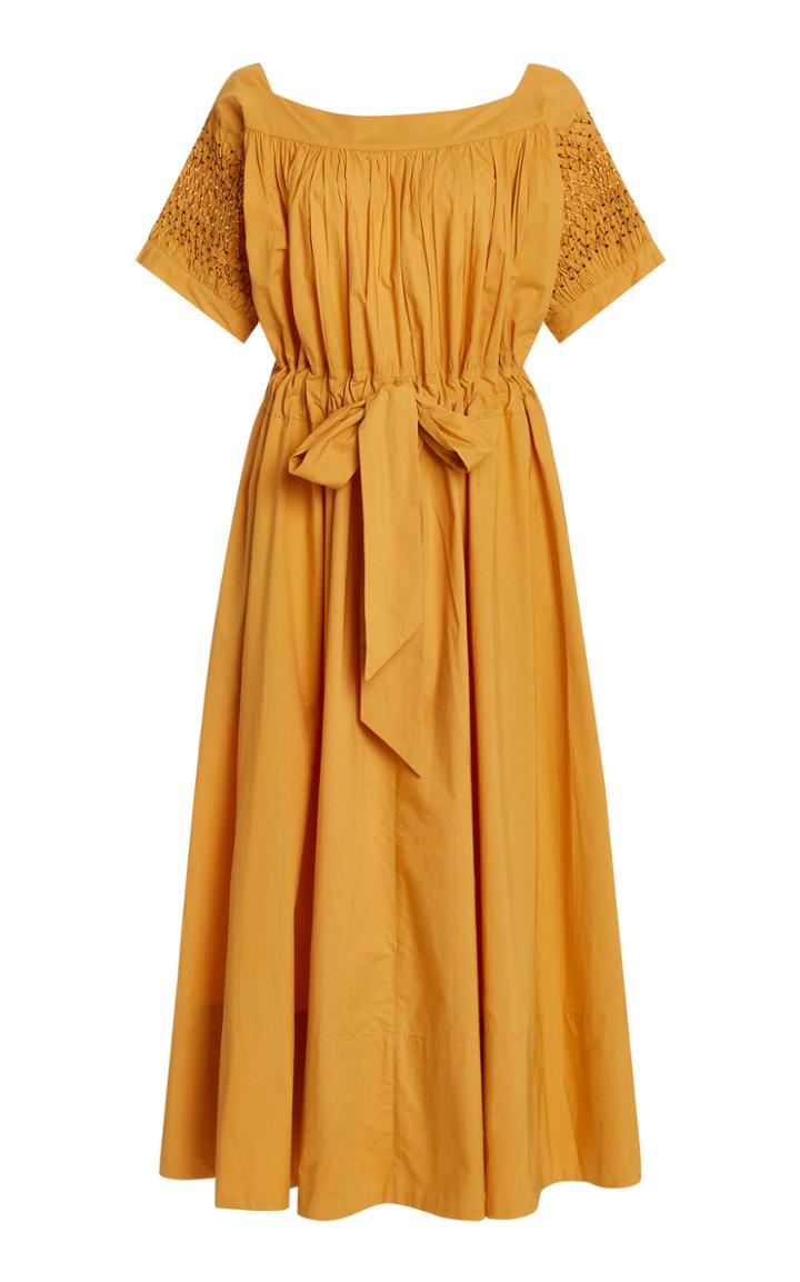 Thierry Colson Vera Belted Cotton Midi Dress