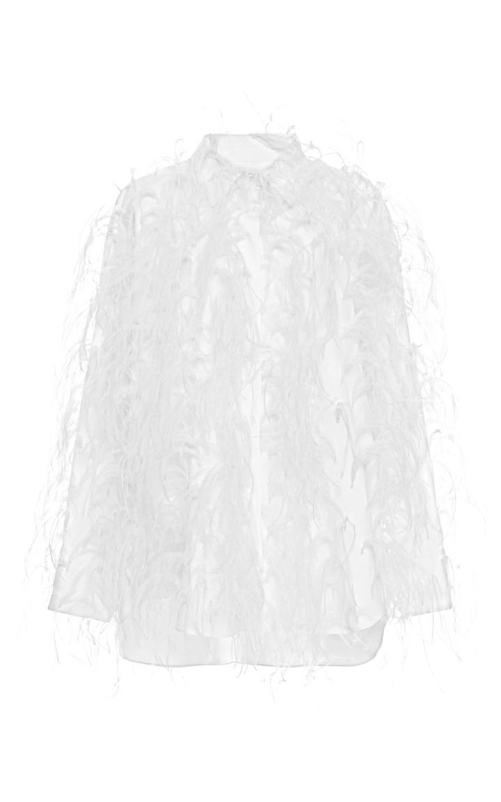 Moda Operandi Valentino Feathered Cotton Top Size: 36