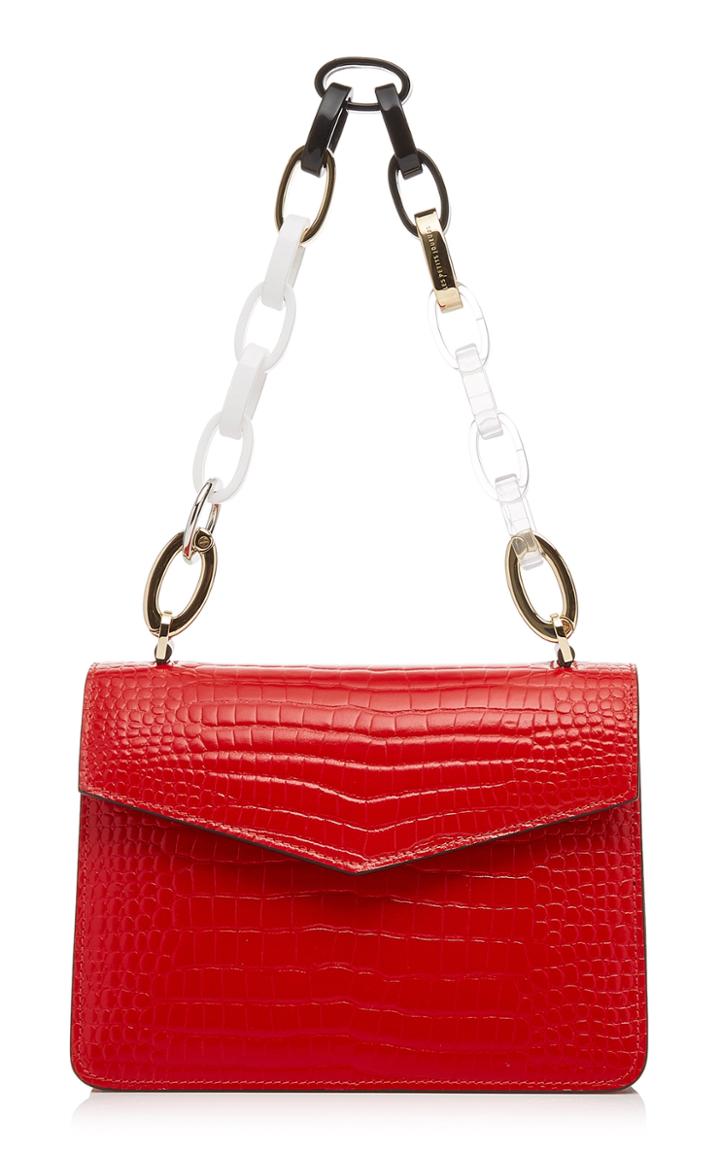 Les Petits Joueurs Pixie Mini Chunky Chain Embossed Leather Bag
