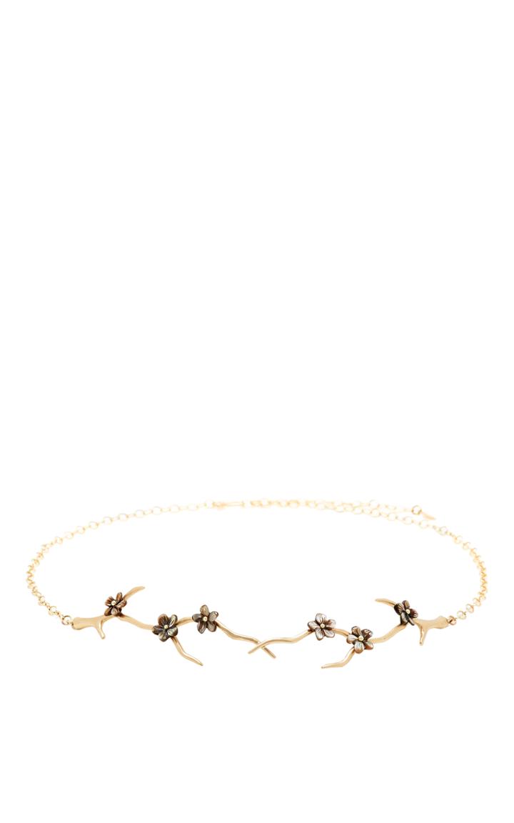 Annette Ferdinandsen Blossom Branch Choker With Black Mother Of Pearl Blossoms