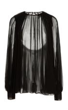 Moda Operandi Carolina Herrera Crinkle Chiffon Cape Blouse