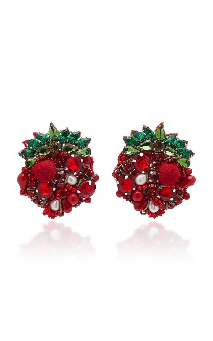 Ranjana Khan Bead-embellished Strawberry Stud Earrings