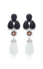 Dana Rebecca 14k White Gold Black Agate Mother-of-pearl And Dolomite Drop Earrings