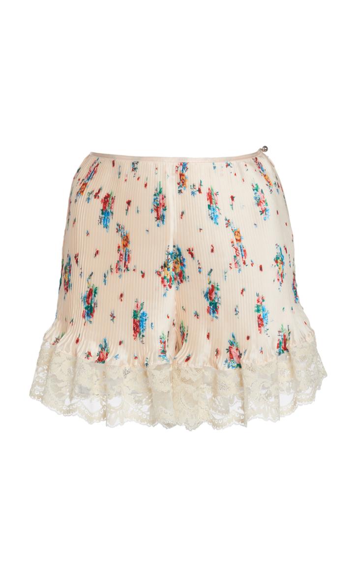 Moda Operandi Paco Rabanne Floral-print Pleated Shorts