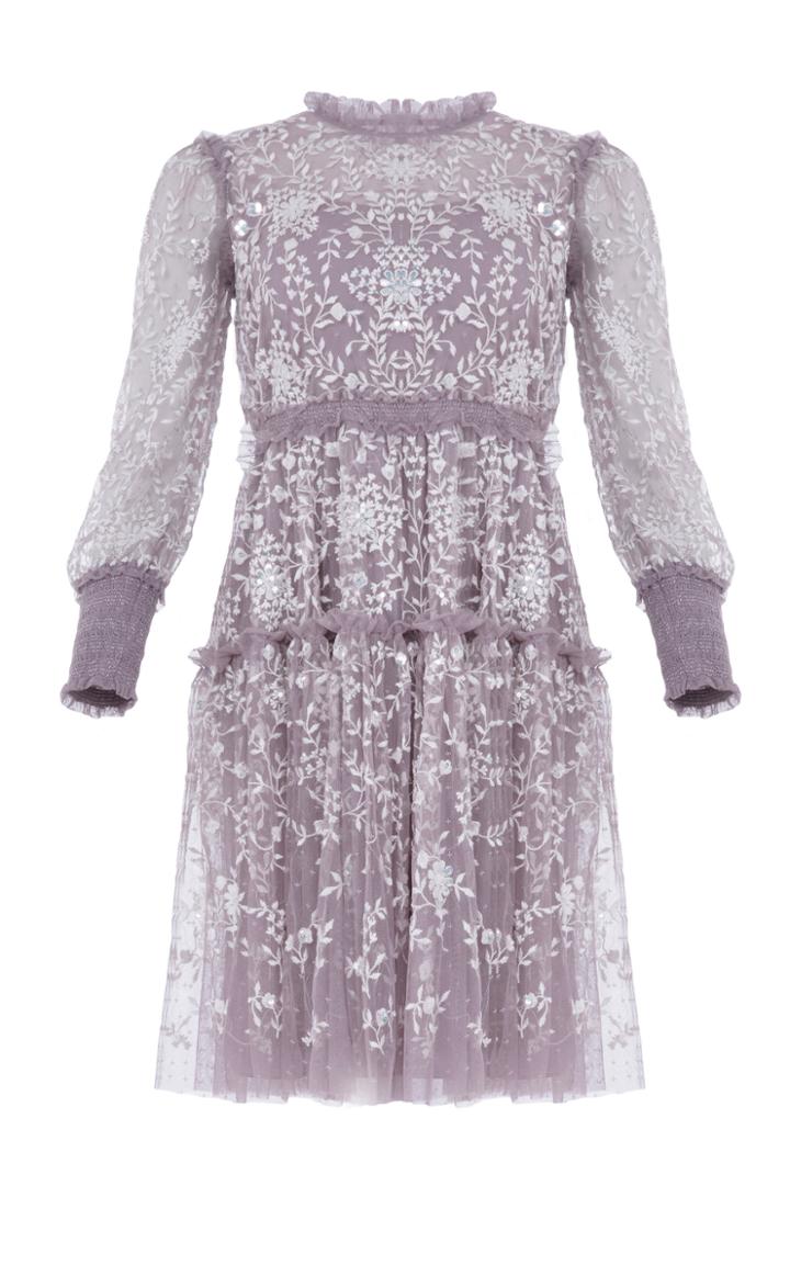Needle & Thread Whitethorn Embroidered Mini Dress Size: 6