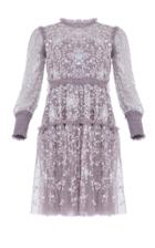 Needle & Thread Whitethorn Embroidered Mini Dress Size: 6