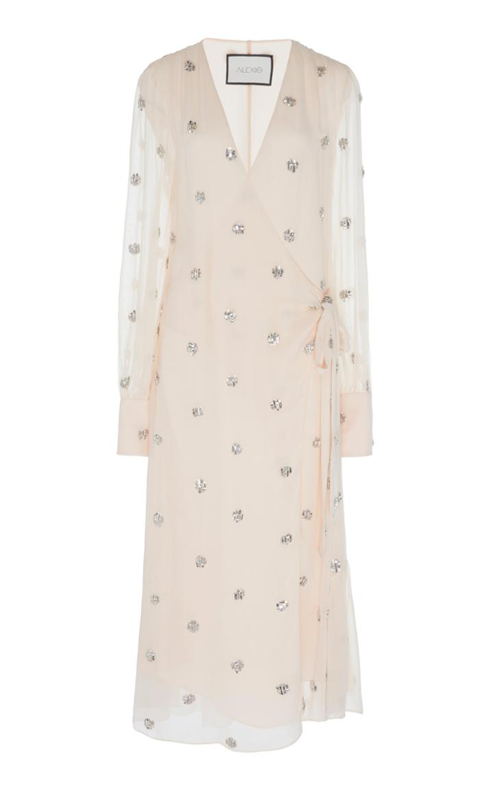 Alexis Roksana Embroidered Georgette Wrap Dress