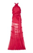 Alexis Lorinda Ruffled-trim Silk Gown