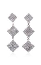 Alessandra Rich Long Crystal Diamond Earrings