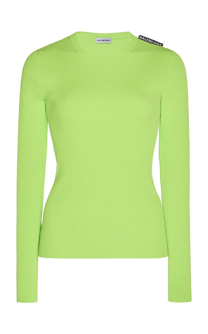 Balenciaga Logo-detailed Ribbed-knit Top