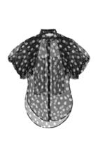 Lee Mathews Hattie Spot Puff Sleeve Silk Shirt
