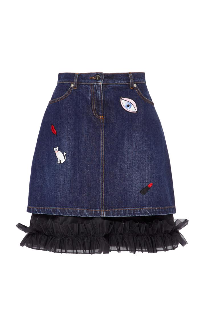 Vivetta Gomeisa Ruffled Denim Skirt