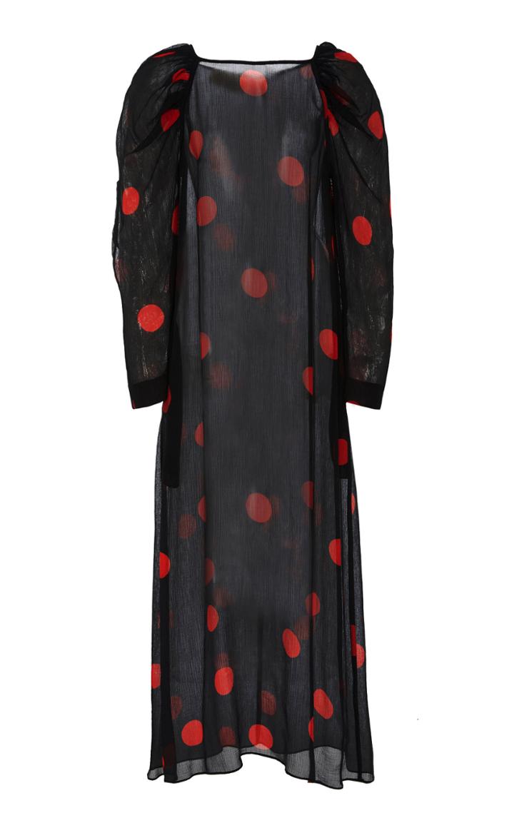 Mara Hoffman Elisabetta Sheer Polka Dot Maxi Dress