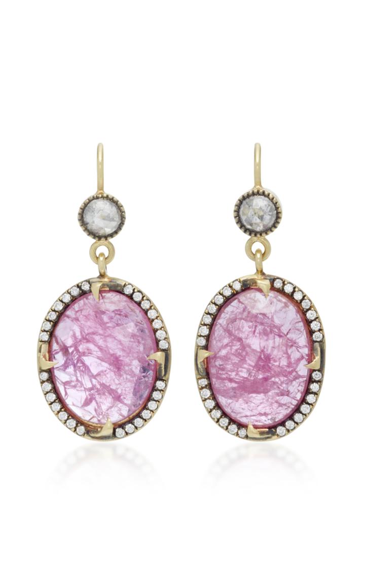 Sylva & Cie Faceted Oval Ruby Earrings