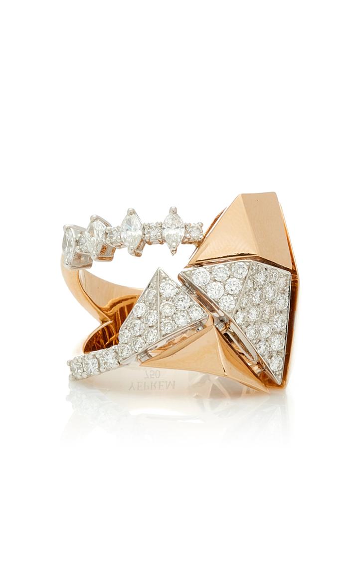 Moda Operandi Yeprem 18k Rose & 18k White Gold Pink Strada Ring