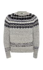 Chamula Fair Isle Printed Wool Pullover Sweater