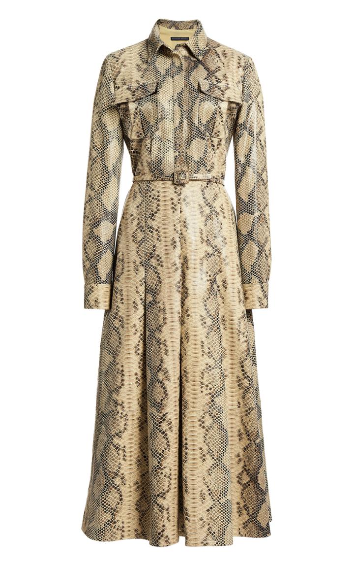 Moda Operandi Zeynep Aray Snake-effect Leather Midi Dress