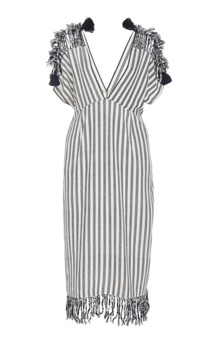 Escvdo Tika V-neck Cotton Midi Dress