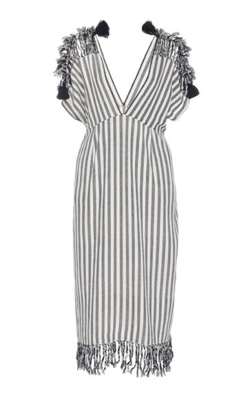Escvdo Tika V-neck Cotton Midi Dress